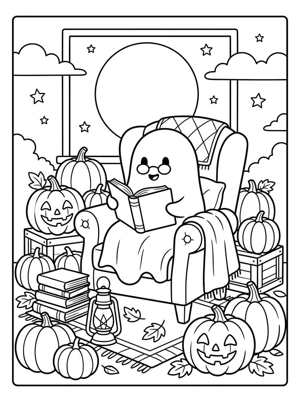Cozy Halloween coloring pages