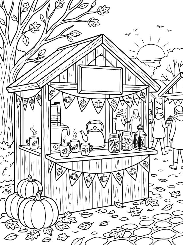 Free printable free printables coloring page — hot drink stand