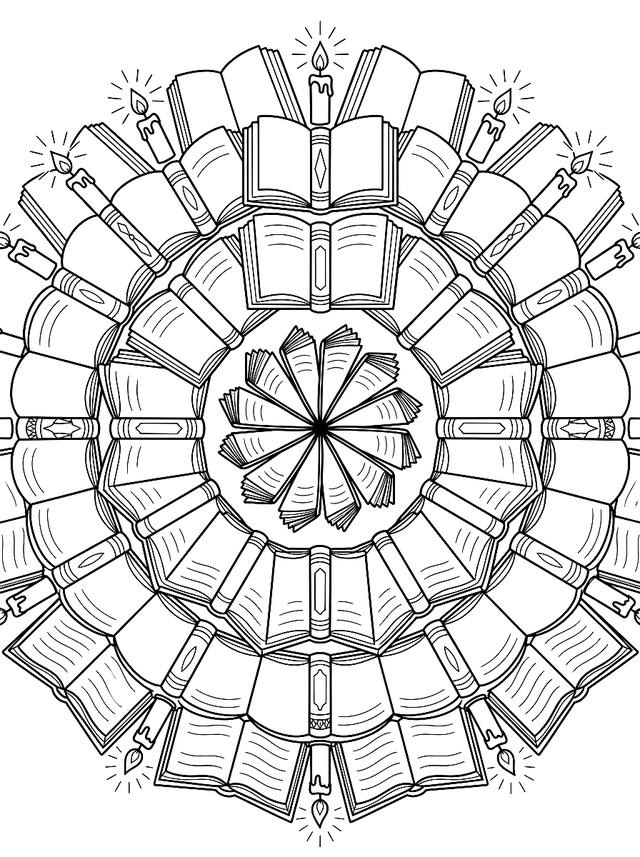 Free printable free printables coloring page — mandala of leaves and stars