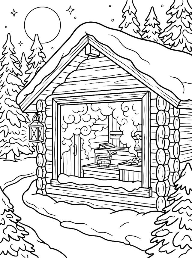 Free printable free printables coloring page — sauna window