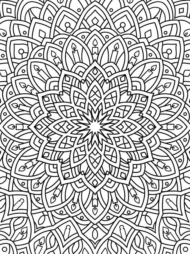 Free printable mandalas coloring page — geometric mandala