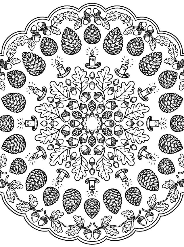 Free printable mandalas coloring page — mandala of nature