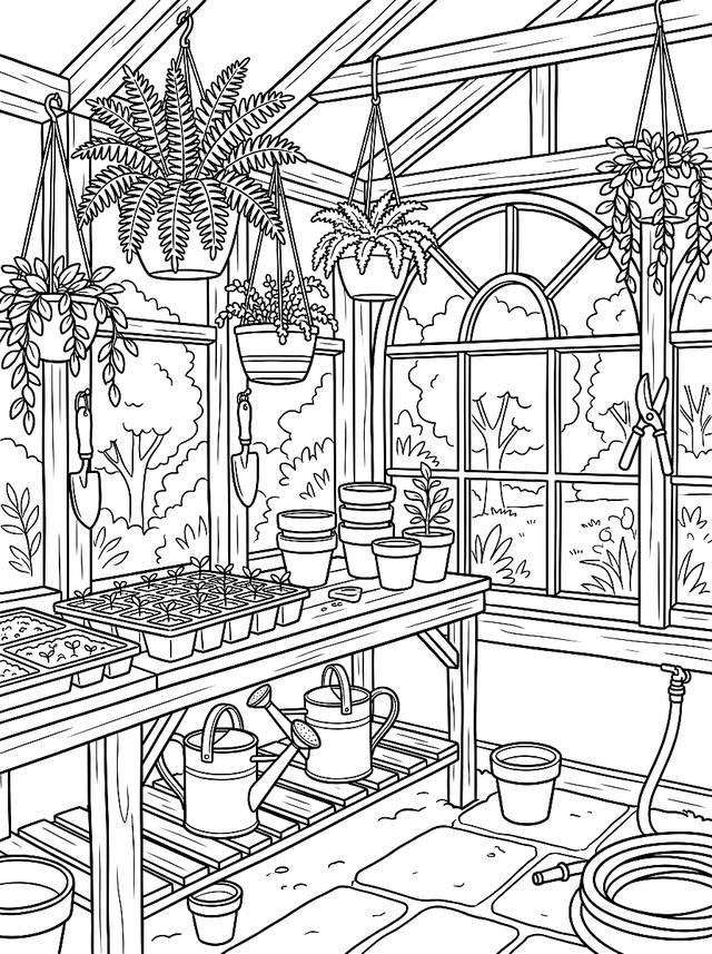 Free printable thanksgiving coloring page — greenhouse corner